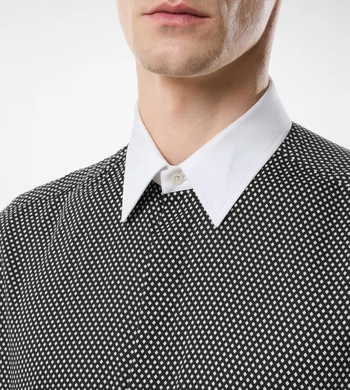 DIAMOND PRINT COTTON CLASSIC FIT SHIRT BLACK AND WHITE online
